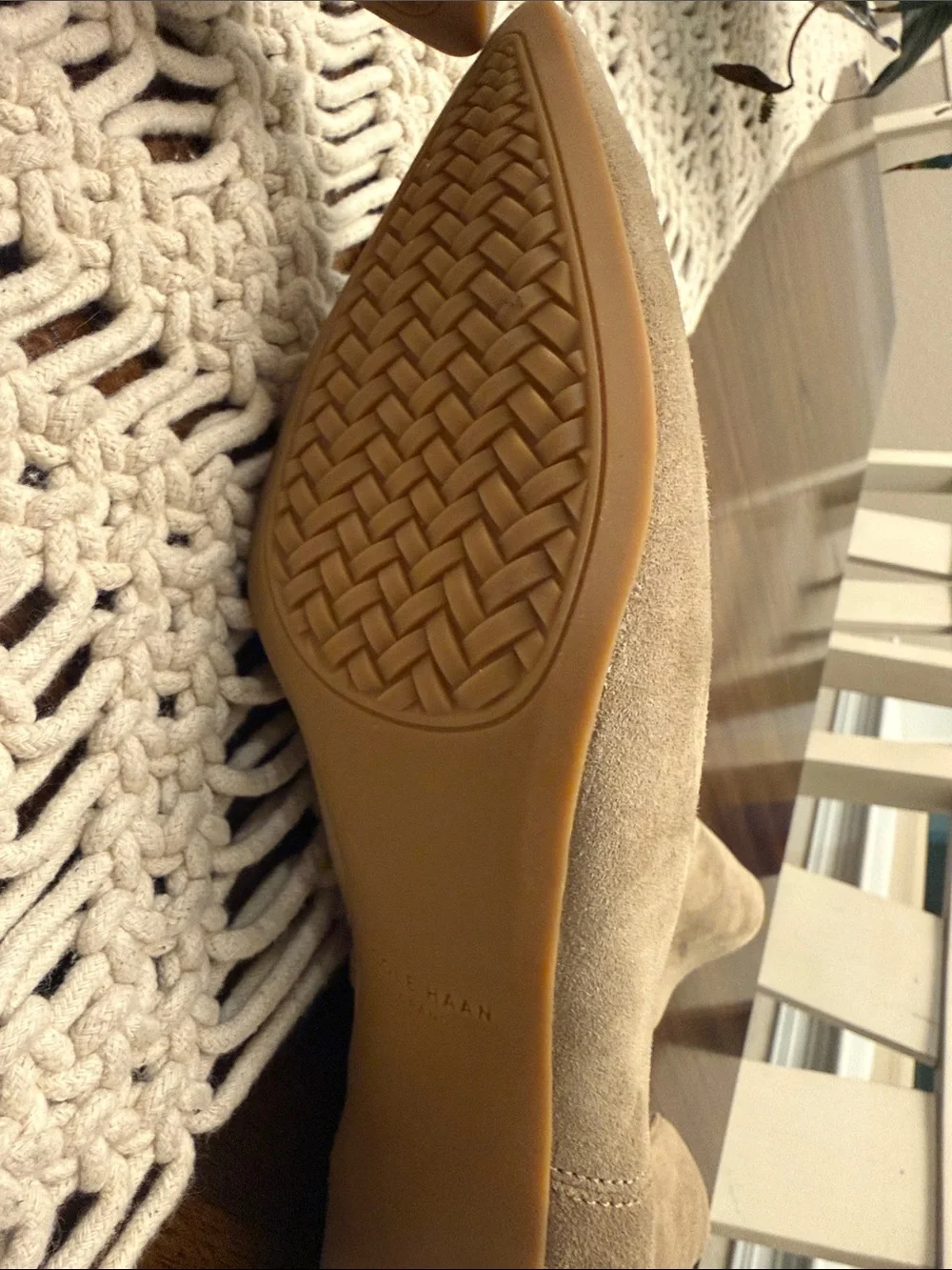 Cole Haan Taupe Suede Pointed Toe Ankle Boots